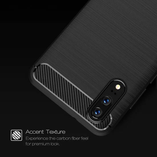 Калъф за Huawei P20 - Carbon Silicone - Черен