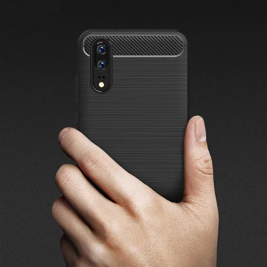 Калъф за Huawei P20 - Carbon Silicone - Черен
