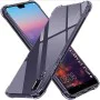 Калъф за Huawei P20 - Techsuit - Удароустойчив Clear Silicone - Опушено Черен