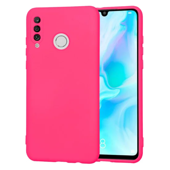 Калъф за Huawei P30 Lite / P30 Lite New Edition - Techsuit - SoftFlex - Ярко розов