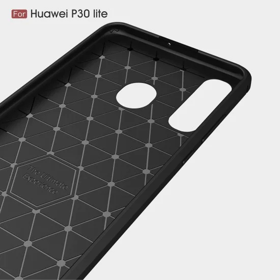 Калъф за Huawei P30 Lite / P30 lite New Edition - Carbon Silicone - Черен
