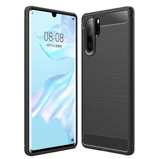 Калъф за Huawei P30 Pro / P30 Pro New Edition - Carbon Silicone - Черен