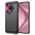 Калъф за Huawei Pura 70 - Carbon Silicone - Черен