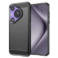 Калъф за Huawei Pura 70 Pro - Carbon Silicone - Черен