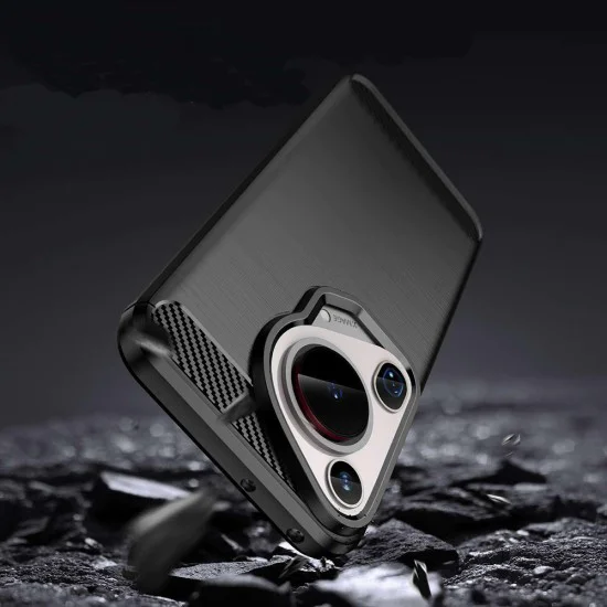 Калъф за Huawei Pura 70 Ultra - Carbon Silicone - Черен