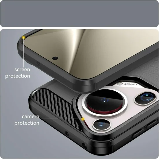 Калъф за Huawei Pura 70 Ultra - Carbon Silicone - Черен