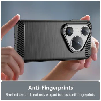 Калъф за Huawei Pura 80 Pro / 80 Ultra - Techsuit - Carbon Silicone - Черен
