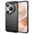 Калъф за Huawei Pura 80 Pro / 80 Ultra - Techsuit - Carbon Silicone - Черен