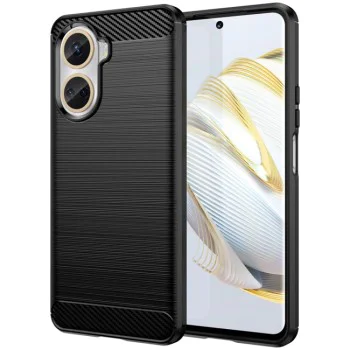 Калъф за Huawei nova 10 SE - Carbon Silicone - Черен
