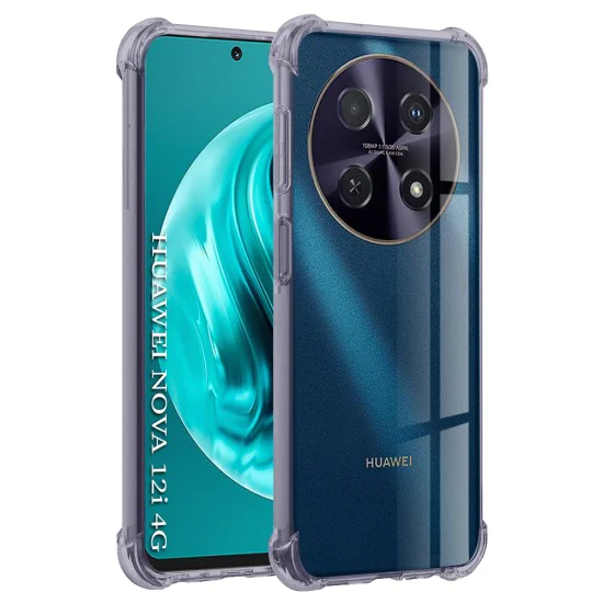 Калъф за Huawei nova 12i / 13i - Techsuit - Удароустойчив Clear Silicone - Опушено Черен