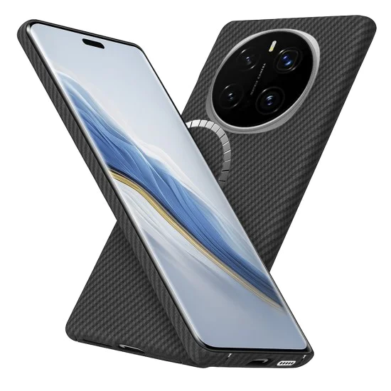 Калъф Камера за Honor Magic7 Pro - Aramid Fiber MagSafe - Черен
