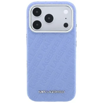 Калъф Karl Lagerfeld Grained Leather Metal Logo MagSafe (KLHMP18LPSKLFOFB) - iPhone 18 Pro / iPhone 17 Pro - Син