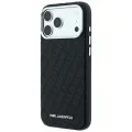 Калъф Karl Lagerfeld Grained Leather Metal Logo MagSafe (KLHMP18LPSKLFOFK) - iPhone 18 Pro / iPhone 17 Pro - Черен