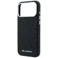 Калъф Karl Lagerfeld Grained Leather Metal Logo MagSafe (KLHMP18LPSKLFOFK) - iPhone 18 Pro / iPhone 17 Pro - Черен