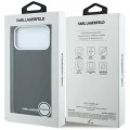 Калъф Karl Lagerfeld Grained Leather Metal Logo MagSafe (KLHMP18LPSKLFOFK) - iPhone 18 Pro / iPhone 17 Pro - Черен