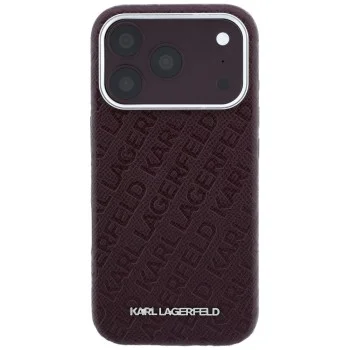 Калъф Karl Lagerfeld Grained Leather Metal Logo MagSafe (KLHMP18LPSKLFOFR) - iPhone 18 Pro / iPhone 17 Pro - Бордо