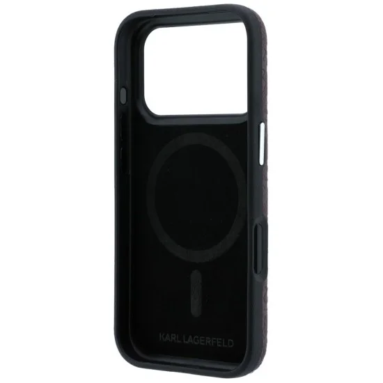 Калъф Karl Lagerfeld Grained Leather Metal Logo MagSafe (KLHMP18LPSKLFOFR) - iPhone 18 Pro / iPhone 17 Pro - Бордо