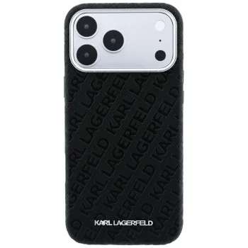 Калъф Karl Lagerfeld Grained Leather Metal Logo MagSafe (KLHMP18XPSKLFOFK) - iPhone 18 Pro Max / iPhone 17 Pro Max - Черен