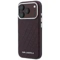 Калъф Karl Lagerfeld Grained Leather Metal Logo MagSafe (KLHMP18XPSKLFOFR) - iPhone 18 Pro Max / iPhone 17 Pro Max - Бордо