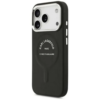 Калъф Karl Lagerfeld HC MagSafe Leather EMB. Ring Karl RSG Logo (KLHMP18XPSKRSGEK) - iPhone 18 Pro Max / iPhone 17 Pro Max - Черен