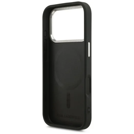 Калъф Karl Lagerfeld HC MagSafe Leather EMB. Ring Karl RSG Logo (KLHMP18XPSKRSGEK) - iPhone 18 Pro Max / iPhone 17 Pro Max - Черен
