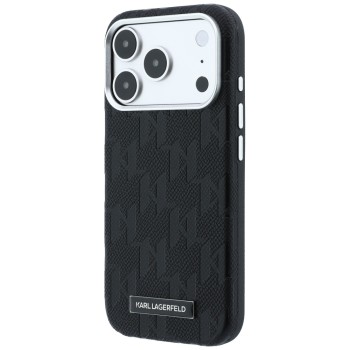 Калъф Karl Lagerfeld HC MagSafe SW Grained Leather HS Mono Resin Logo (KLHMP18L6PWKLMHK) - iPhone 18 Pro / iPhone 17 Pro - Черен