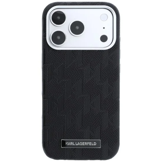 Калъф Karl Lagerfeld HC MagSafe SW Grained Leather HS Mono Resin Logo (KLHMP18L6PWKLMHK) - iPhone 18 Pro / iPhone 17 Pro - Черен