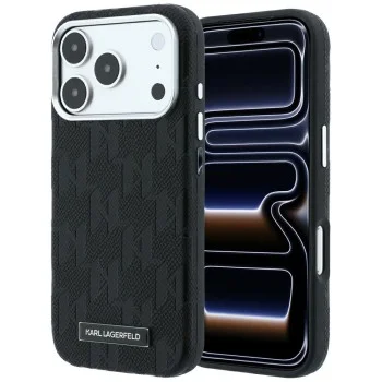 Калъф Karl Lagerfeld HC MagSafe SW Grained Leather HS Mono Resin Logo (KLHMP18L6PWKLMHK) - iPhone 18 Pro / iPhone 17 Pro - Черен