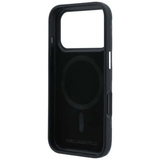 Калъф Karl Lagerfeld HC MagSafe SW Grained Leather HS Mono Resin Logo (KLHMP18L6PWKLMHK) - iPhone 18 Pro / iPhone 17 Pro - Черен