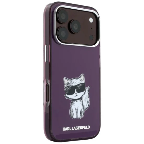 Калъф Karl Lagerfeld HC MagSafe IML Choupette Body Sketch Print (KLHMP18L6HCIKDR) - iPhone 18 Pro / iPhone 17 Pro - Бордо
