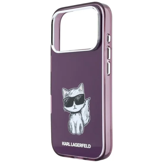 Калъф Karl Lagerfeld HC MagSafe IML Choupette Body Sketch Print (KLHMP18L6HCIKDR) - iPhone 18 Pro / iPhone 17 Pro - Бордо