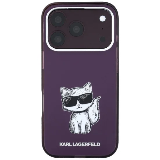 Калъф Karl Lagerfeld HC MagSafe IML Choupette Body Sketch Print (KLHMP18L6HCIKDR) - iPhone 18 Pro / iPhone 17 Pro - Бордо