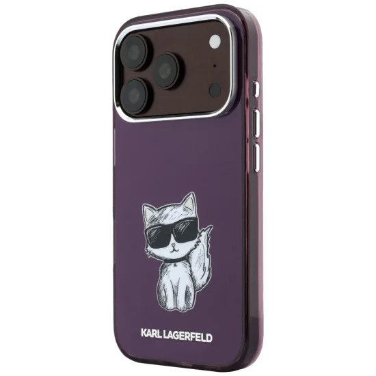 Калъф Karl Lagerfeld HC MagSafe IML Choupette Body Sketch Print (KLHMP18L6HCIKDR) - iPhone 18 Pro / iPhone 17 Pro - Бордо