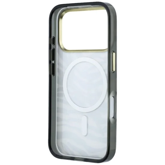 Калъф Karl Lagerfeld HC MagSafe IML Signature Zebra Glitter Gold (KLHMP18L6HZSKPGD) - iPhone 18 Pro / iPhone 17 Pro - Черен