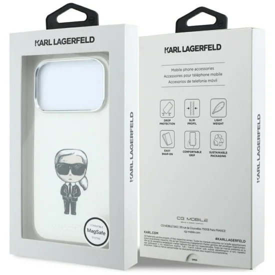 Калъф Karl Lagerfeld HC MagSafe IML Ikonik Sketch Print (KLHMP18L6HKIKDE) - iPhone 18 Pro / iPhone 17 Pro - Бежов