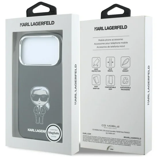 Калъф Karl Lagerfeld HC MagSafe IML Ikonik Sketch Print (KLHMP18L6HKIKDK) - iPhone 18 Pro / iPhone 17 Pro - Черен
