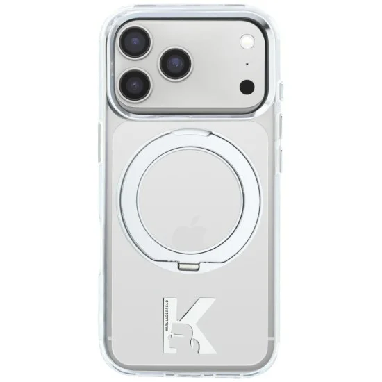 Калъф Karl Lagerfeld HC IML Ring Stand MagSafe Kameo Metal (KLHMP18X6HRSMKMH) - iPhone 18 Pro Max / iPhone 17 Pro Max - Прозрачен