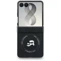 Калъф Karl Lagerfeld Hardcase Leather Karl&Chaoupette Head Pin (KLHMZF8PSMLRKCK) - Samsung Galaxy Z Flip8 - Черен
