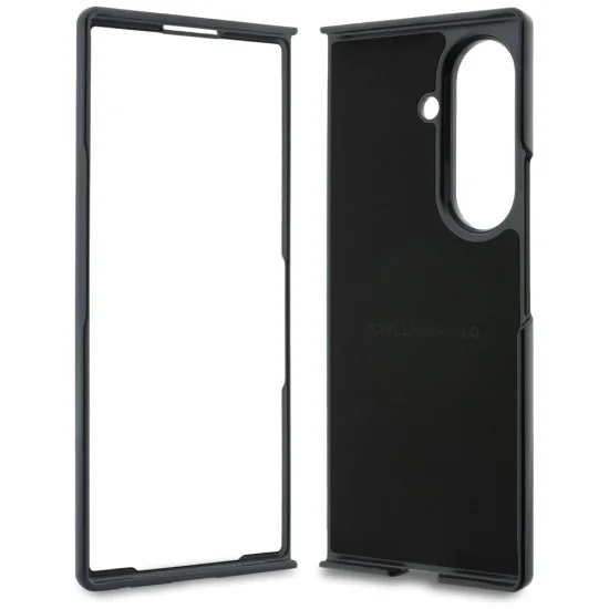 Калъф Karl Lagerfeld Hardcase Leather Karl&Chaoupette Head Pin (KLHMZFD8PSMLRKCK) - Samsung Galaxy Z Fold8 Ultra - Черен