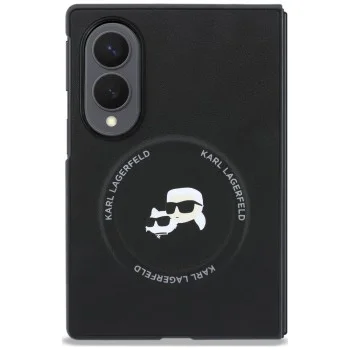 Калъф Karl Lagerfeld Hardcase Leather Karl&Chaoupette Head Pin (KLHMZFW8PSMLRKCK) - Samsung Galaxy Z Fold8 - Черен