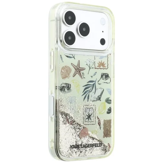 Калъф Karl Lagerfeld Hardcase Liquid Glitter Beach and Sand (KLHCP18L6LCSPCE) - iPhone 18 Pro / iPhone 17 Pro - Бежов