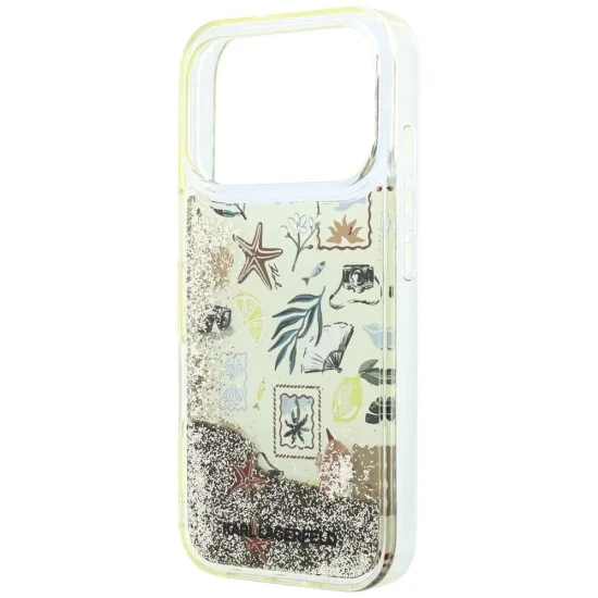 Калъф Karl Lagerfeld Hardcase Liquid Glitter Beach and Sand (KLHCP18L6LCSPCE) - iPhone 18 Pro / iPhone 17 Pro - Бежов