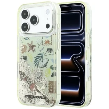Калъф Karl Lagerfeld Hardcase Liquid Glitter Beach and Sand (KLHCP18L6LCSPCE) - iPhone 18 Pro / iPhone 17 Pro - Бежов
