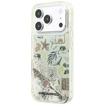 Калъф Karl Lagerfeld Hardcase Liquid Glitter Beach and Sand (KLHCP18L6LCSPCE) - iPhone 18 Pro / iPhone 17 Pro - Бежов