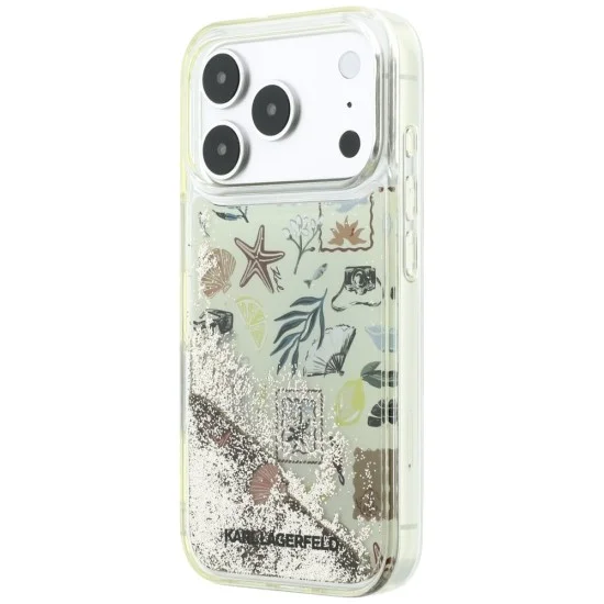 Калъф Karl Lagerfeld Hardcase Liquid Glitter Beach and Sand (KLHCP18L6LCSPCE) - iPhone 18 Pro / iPhone 17 Pro - Бежов