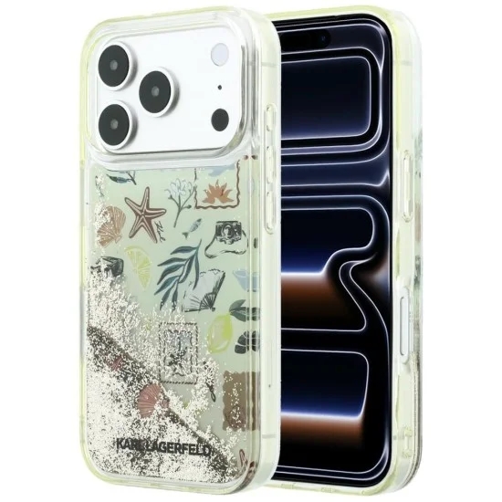 Калъф Karl Lagerfeld Hardcase Liquid Glitter Beach and Sand (KLHCP18X6LCSPCE) - iPhone 18 Pro Max / iPhone 17 Pro Max - Бежов