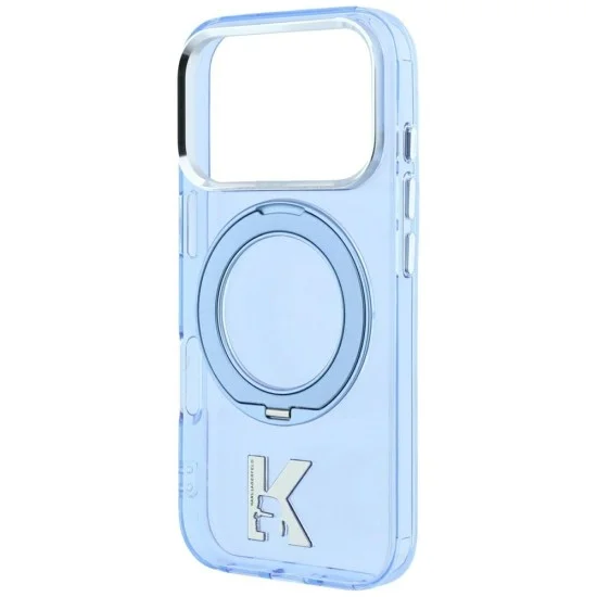 Калъф Karl Lagerfeld Hardcase IML Ring Stand MagSafe Kameo Metal (KLHMP18L6HRSMKMB) - iPhone 18 Pro / iPhone 17 Pro - Син