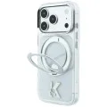 Калъф Karl Lagerfeld Hardcase IML Ring Stand MagSafe Kameo Metal (KLHMP18L6HRSMKMH) - iPhone 18 Pro / iPhone 17 Pro - Прозрачен