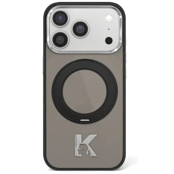 Калъф Karl Lagerfeld Hardcase IML Ring Stand MagSafe Kameo Metal (KLHMP18L6HRSMKMK) - iPhone 18 Pro / iPhone 17 Pro - Черен