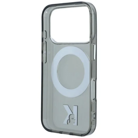 Калъф Karl Lagerfeld Hardcase IML Ring Stand MagSafe Kameo Metal (KLHMP18L6HRSMKMK) - iPhone 18 Pro / iPhone 17 Pro - Черен